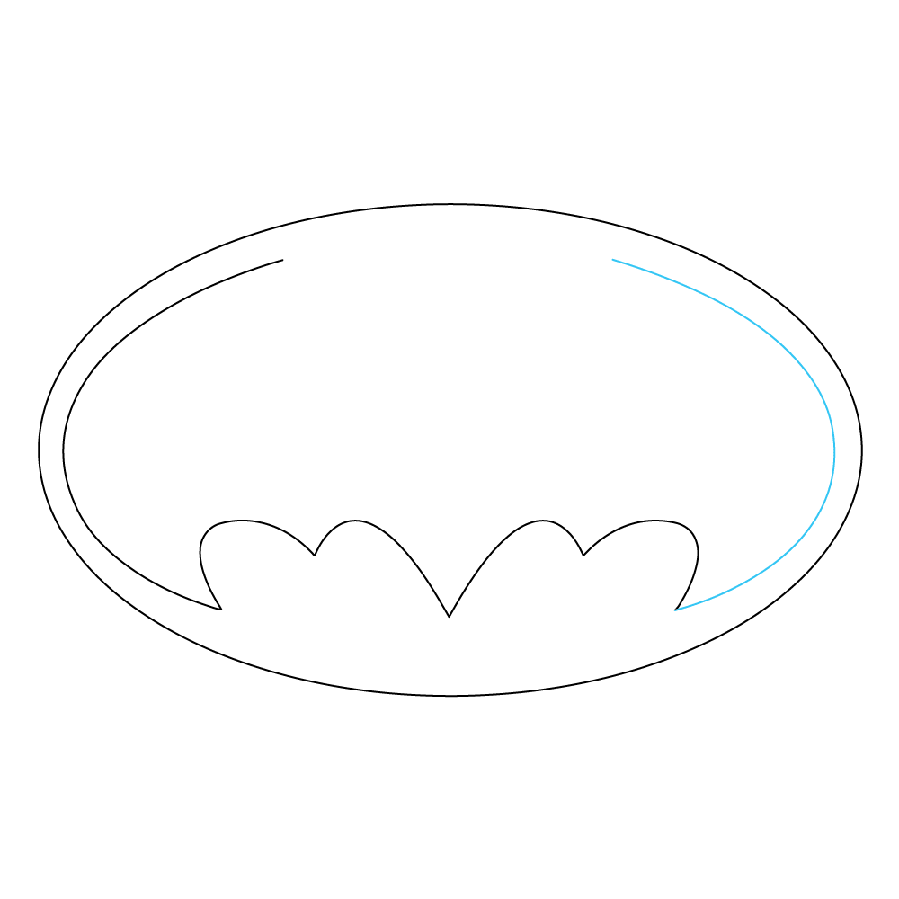 How to Draw The Batman Logo Step by Step Step  7