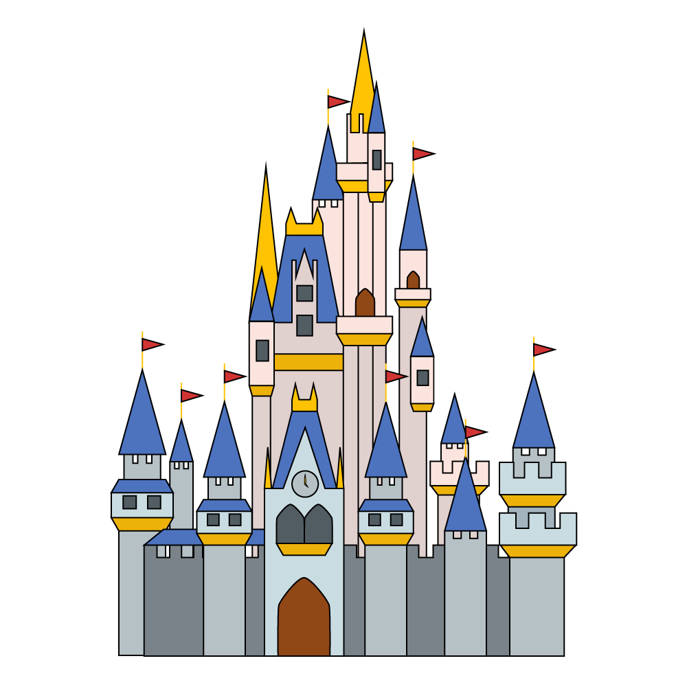 How to Draw The Disney Castle Step by Step
