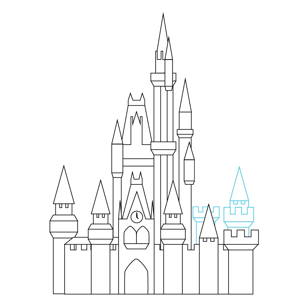 How to Draw The Disney Castle Step by Step Step  10