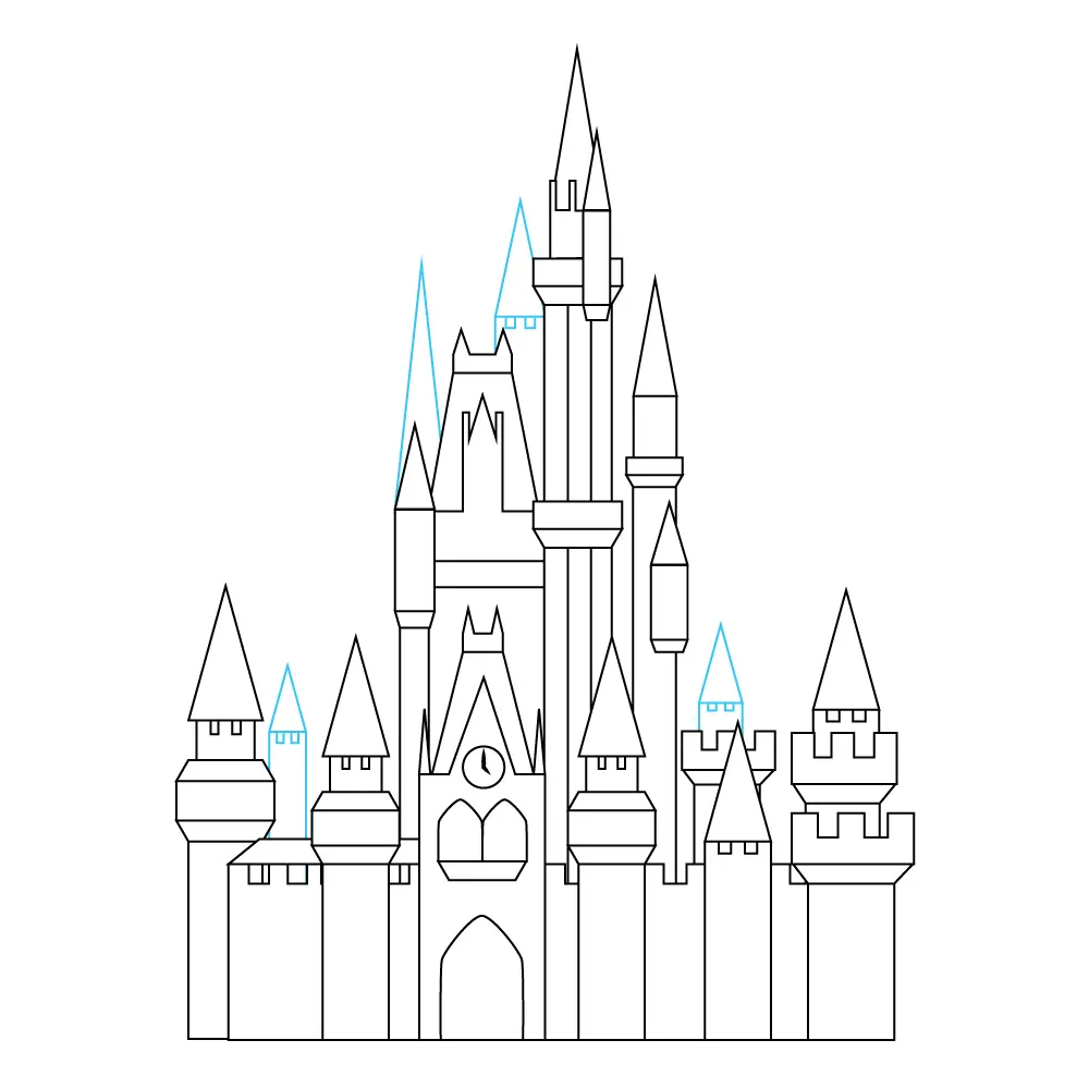 How to Draw The Disney Castle Step by Step Step  11