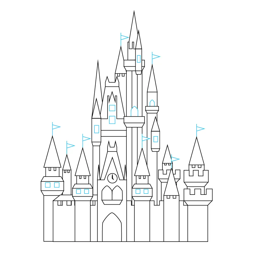 How to Draw The Disney Castle Step by Step Step  12