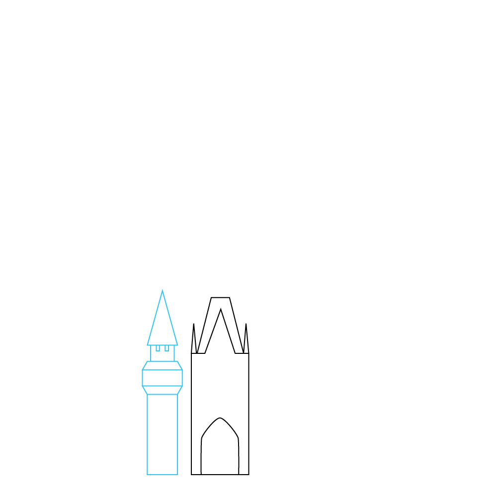How to Draw The Disney Castle Step by Step Step  2