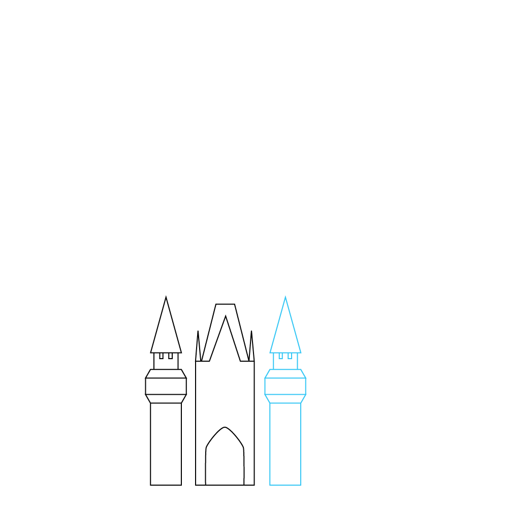 How to Draw The Disney Castle Step by Step Step  3