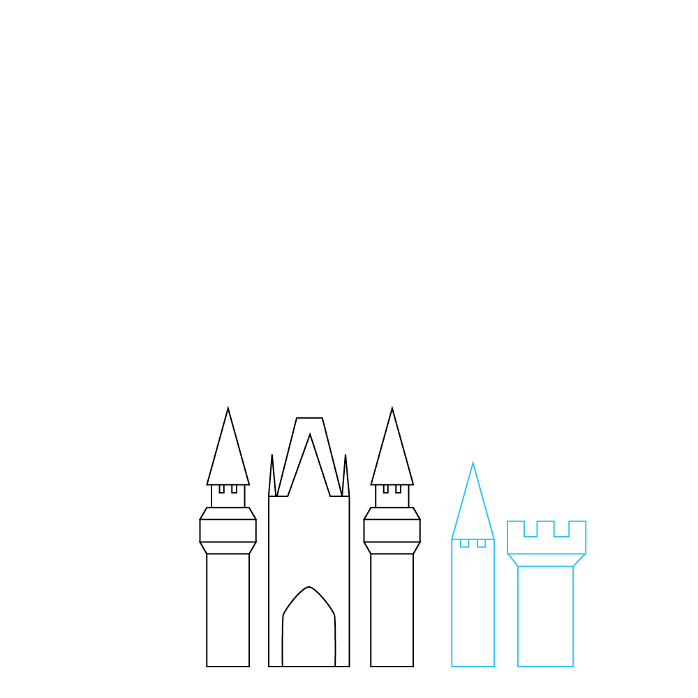 How to Draw The Disney Castle Step by Step Step  4