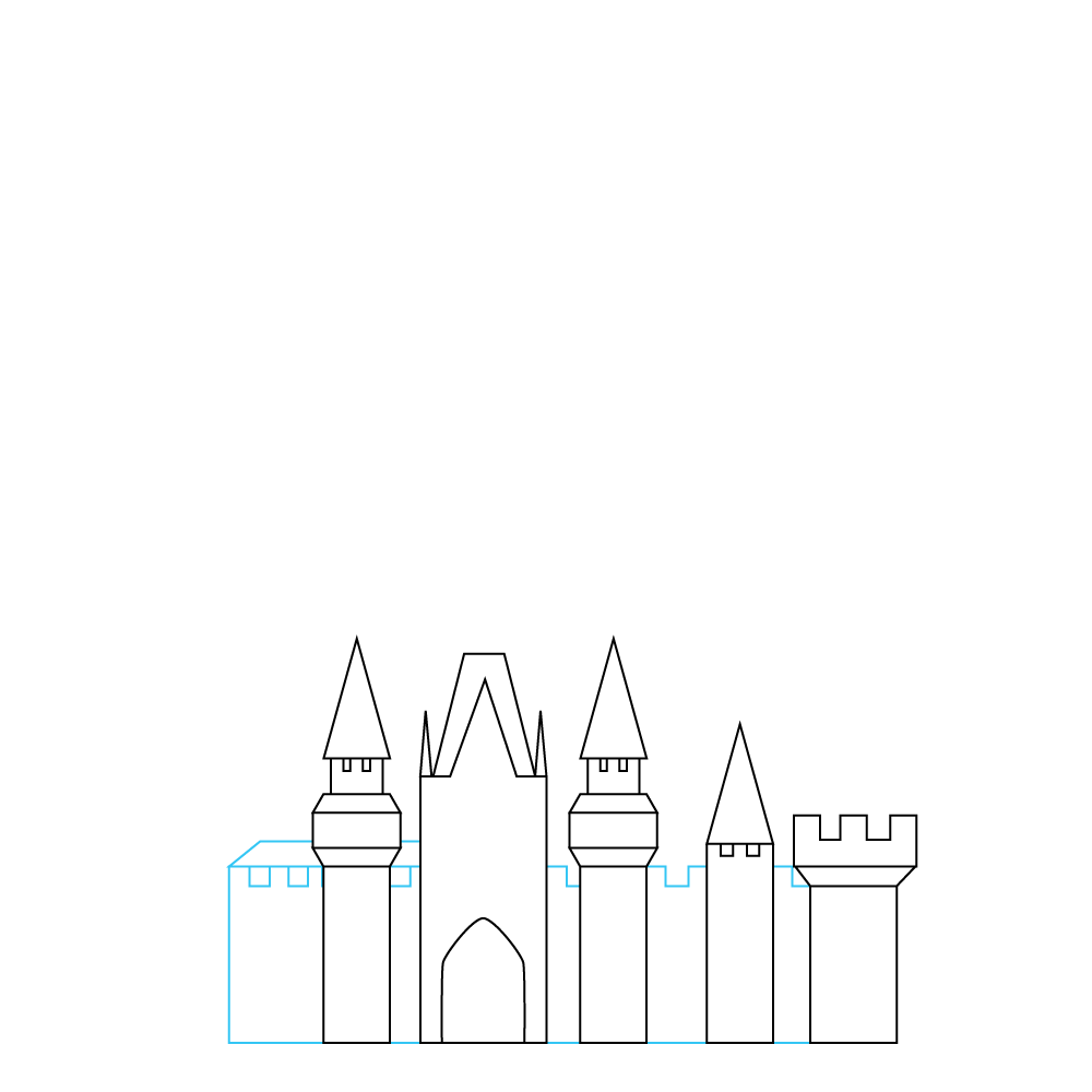 How to Draw The Disney Castle Step by Step Step  5