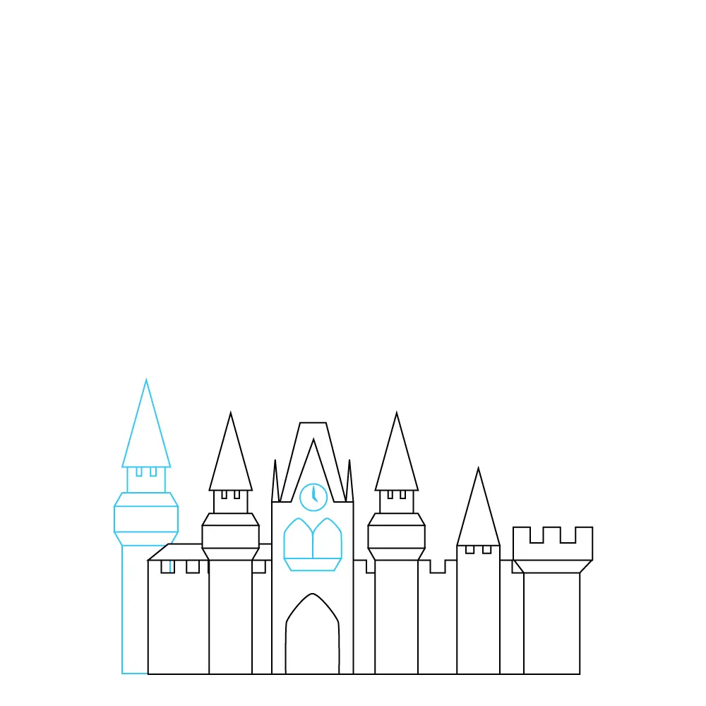 How to Draw The Disney Castle Step by Step Step  6