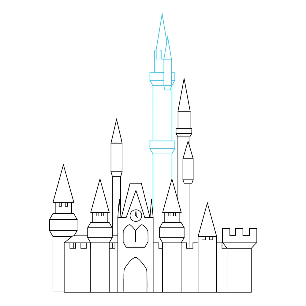How to Draw The Disney Castle Step by Step Step  8