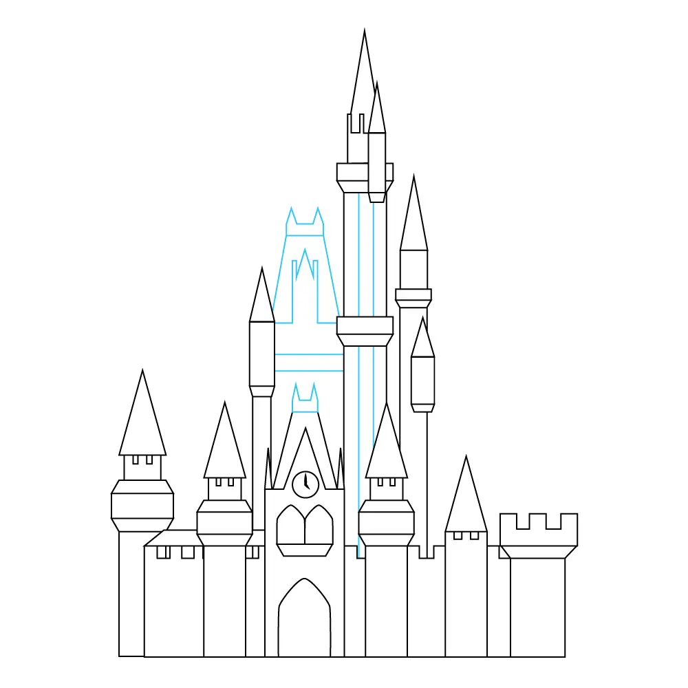 How to Draw The Disney Castle Step by Step Step  9