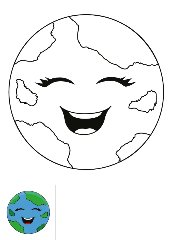 How to Draw The Earth Step by Step Printable Color