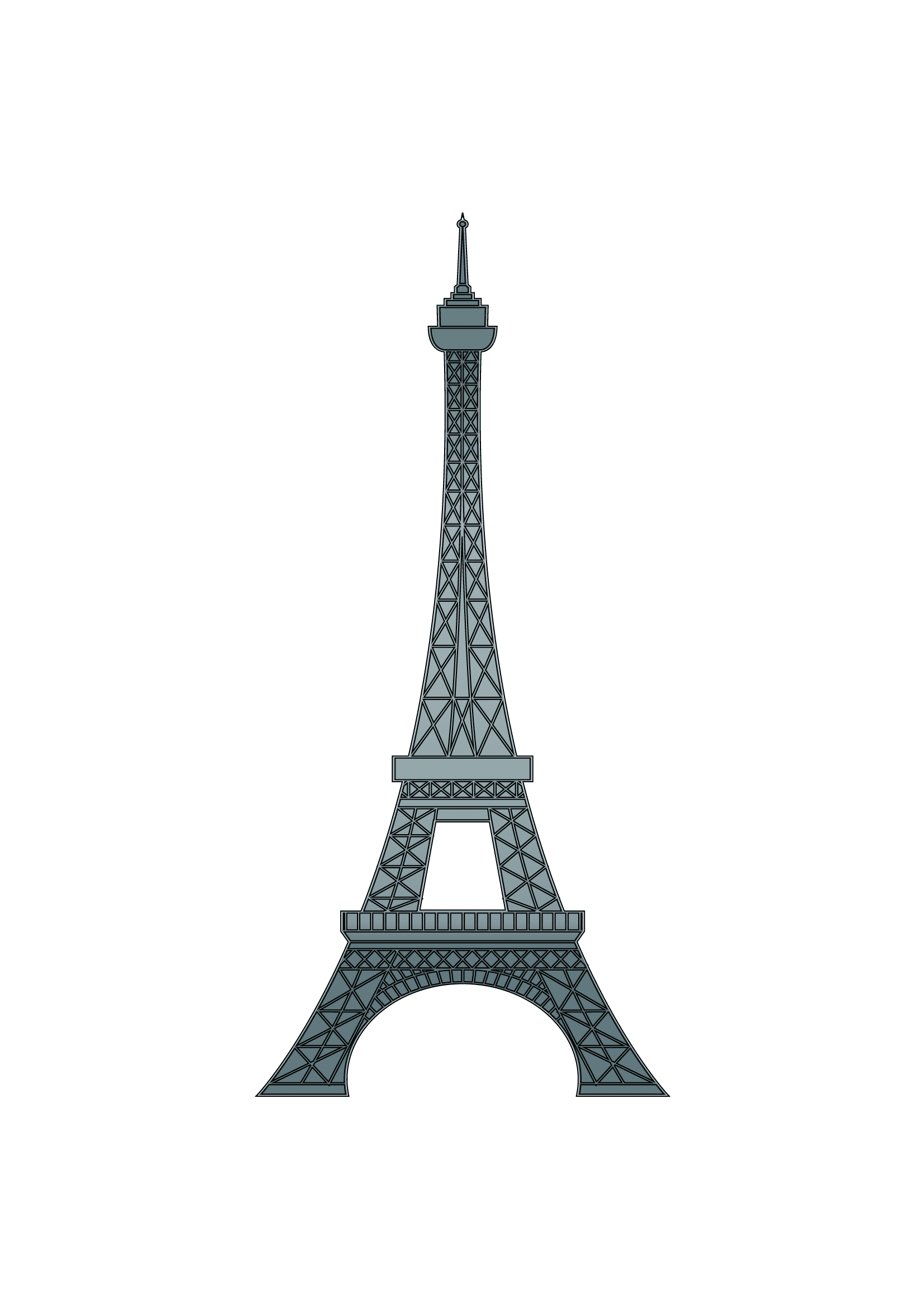How to Draw The Eiffel Tower Step by Step Printable
