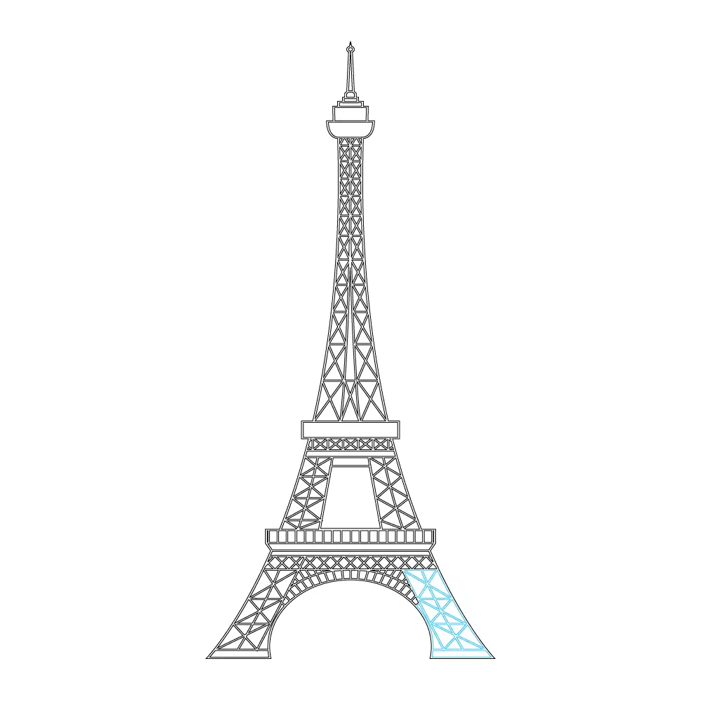 How to Draw The Eiffel Tower Step by Step Step  10