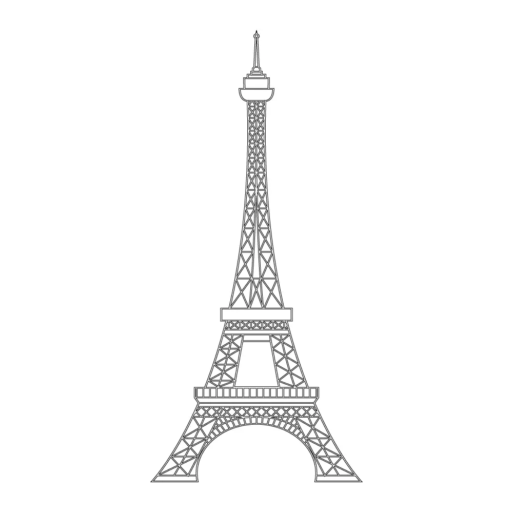 How to Draw The Eiffel Tower Step by Step Step  11