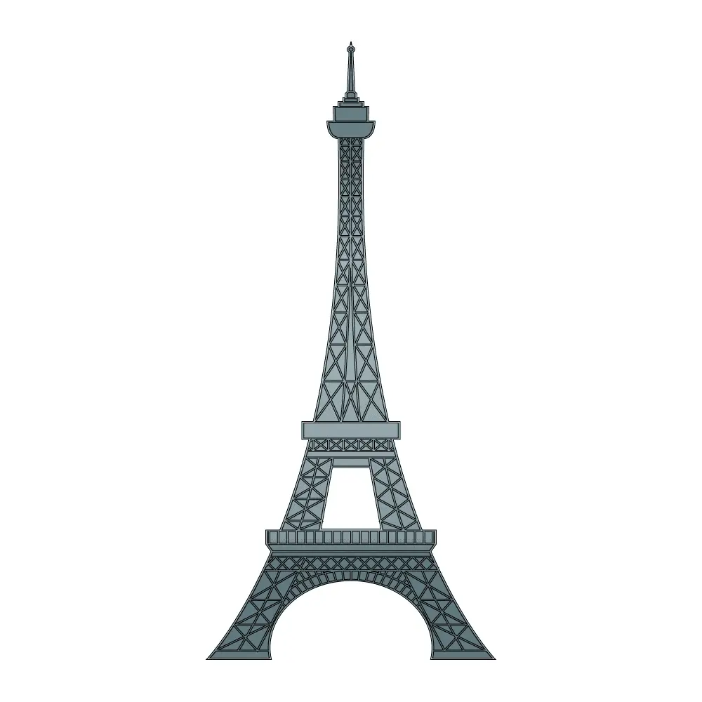How to Draw The Eiffel Tower Step by Step Step  12