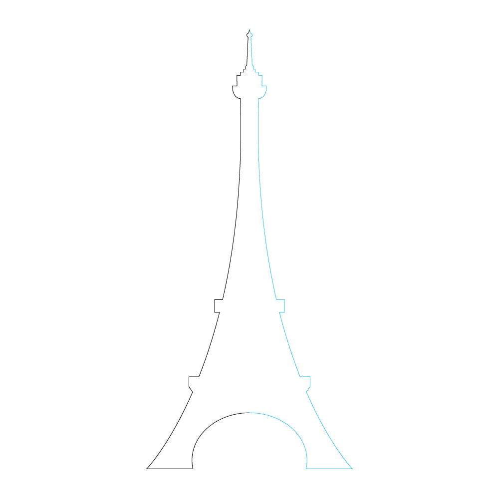 How to Draw The Eiffel Tower Step by Step