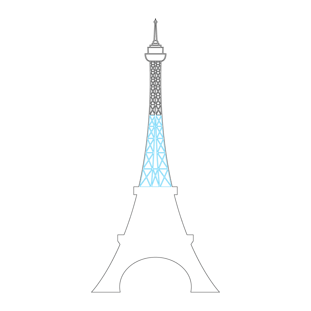 How to Draw The Eiffel Tower Step by Step