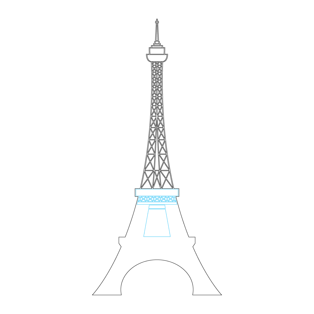 How to Draw The Eiffel Tower Step by Step Step  5
