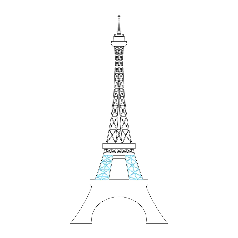 How to Draw The Eiffel Tower Step by Step Step  6
