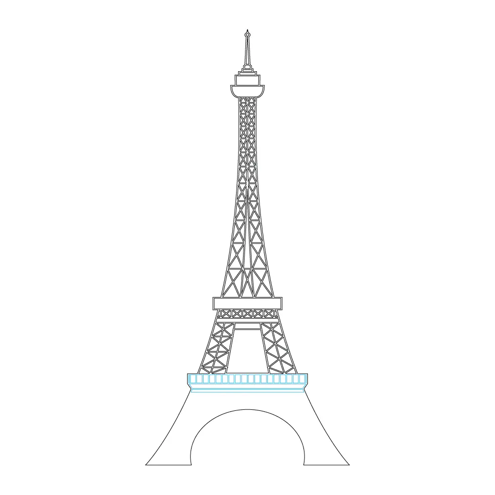 How to Draw The Eiffel Tower Step by Step Step  7