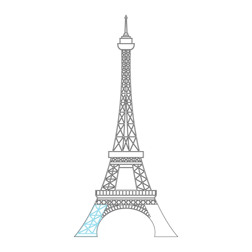 How to Draw The Eiffel Tower Step by Step Step  9
