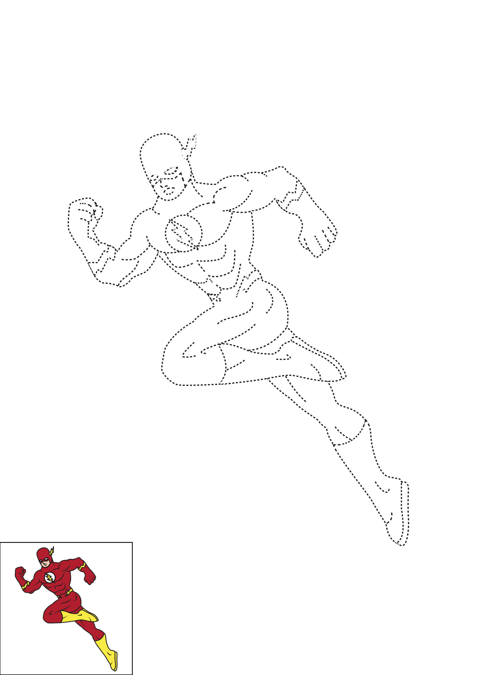 How to Draw The Flash Step by Step Printable Dotted