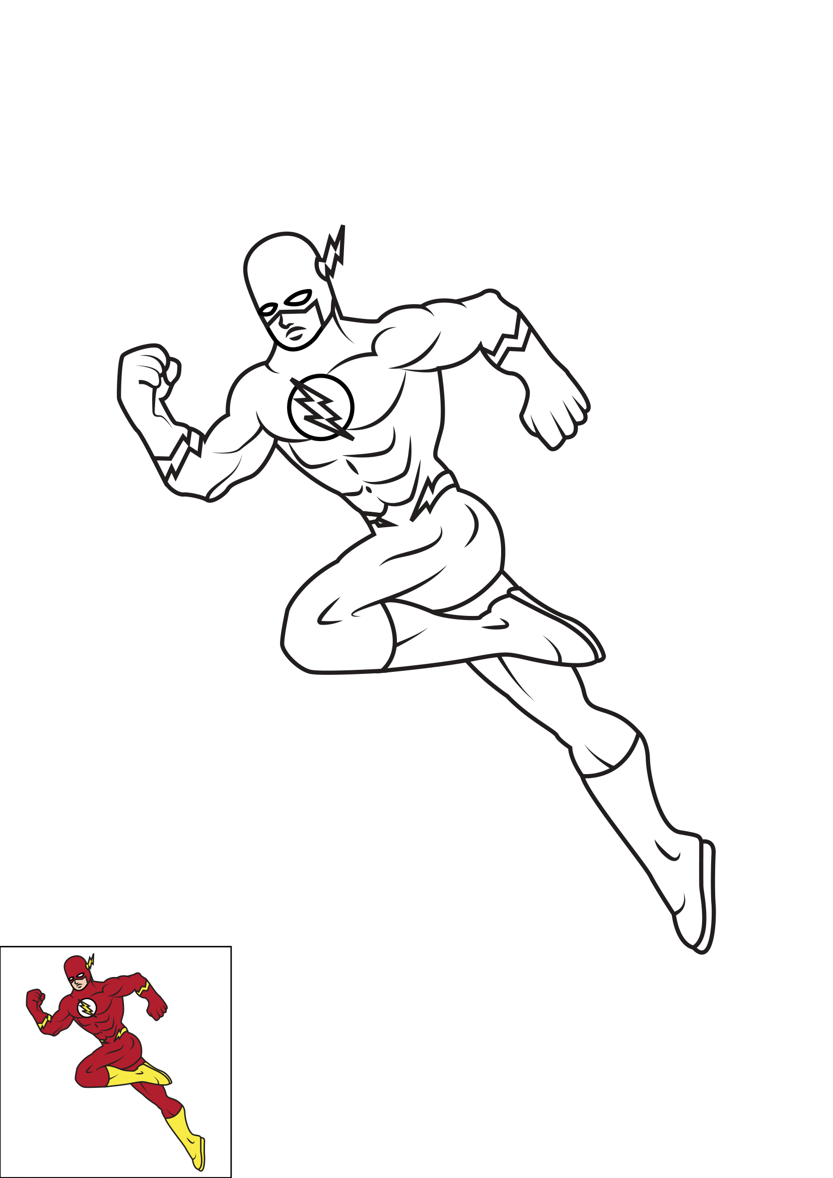How to Draw The Flash Step by Step Printable Color
