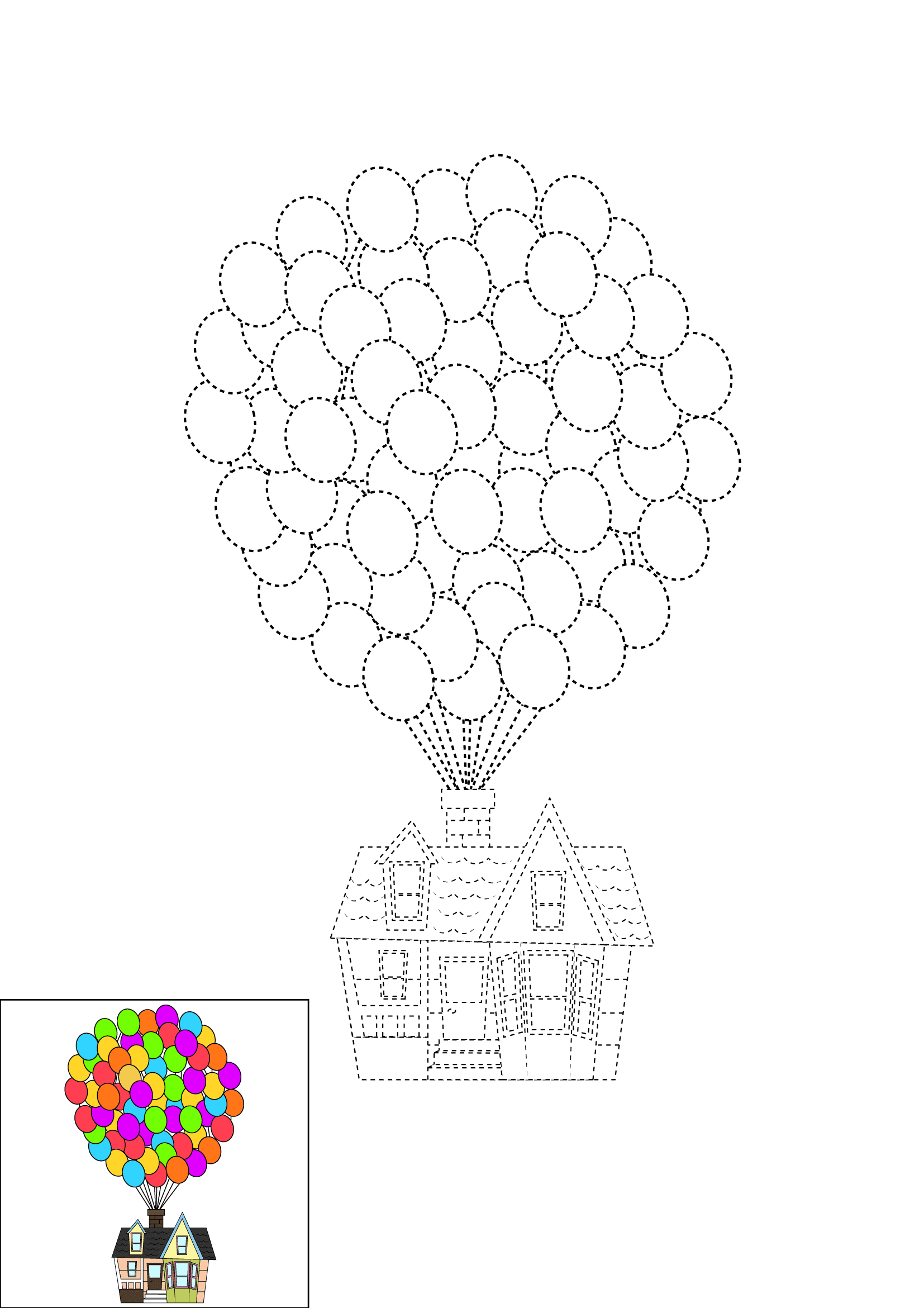 How to Draw The House From Up Step by Step Printable Dotted
