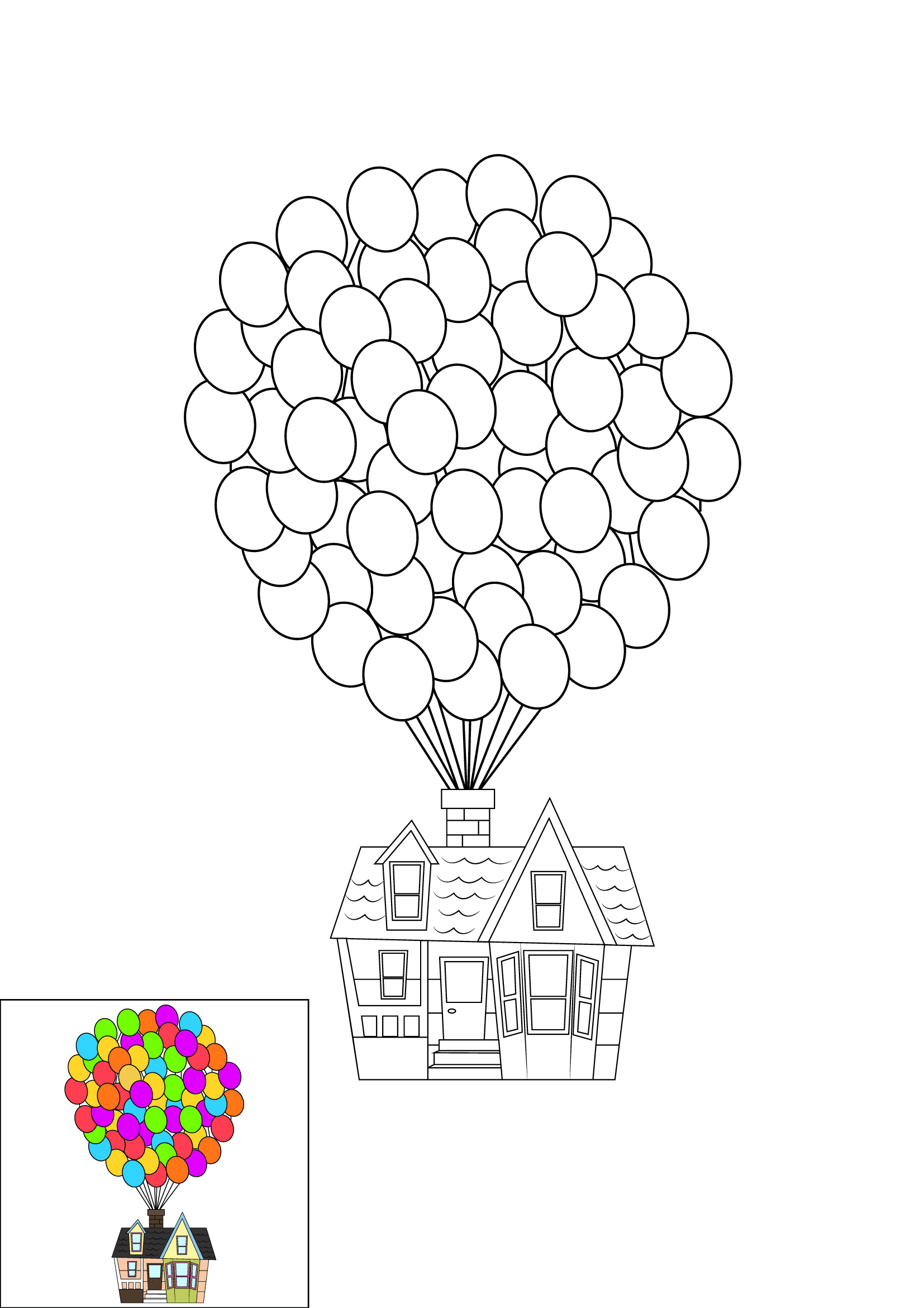 How to Draw The House From Up Step by Step Printable Color
