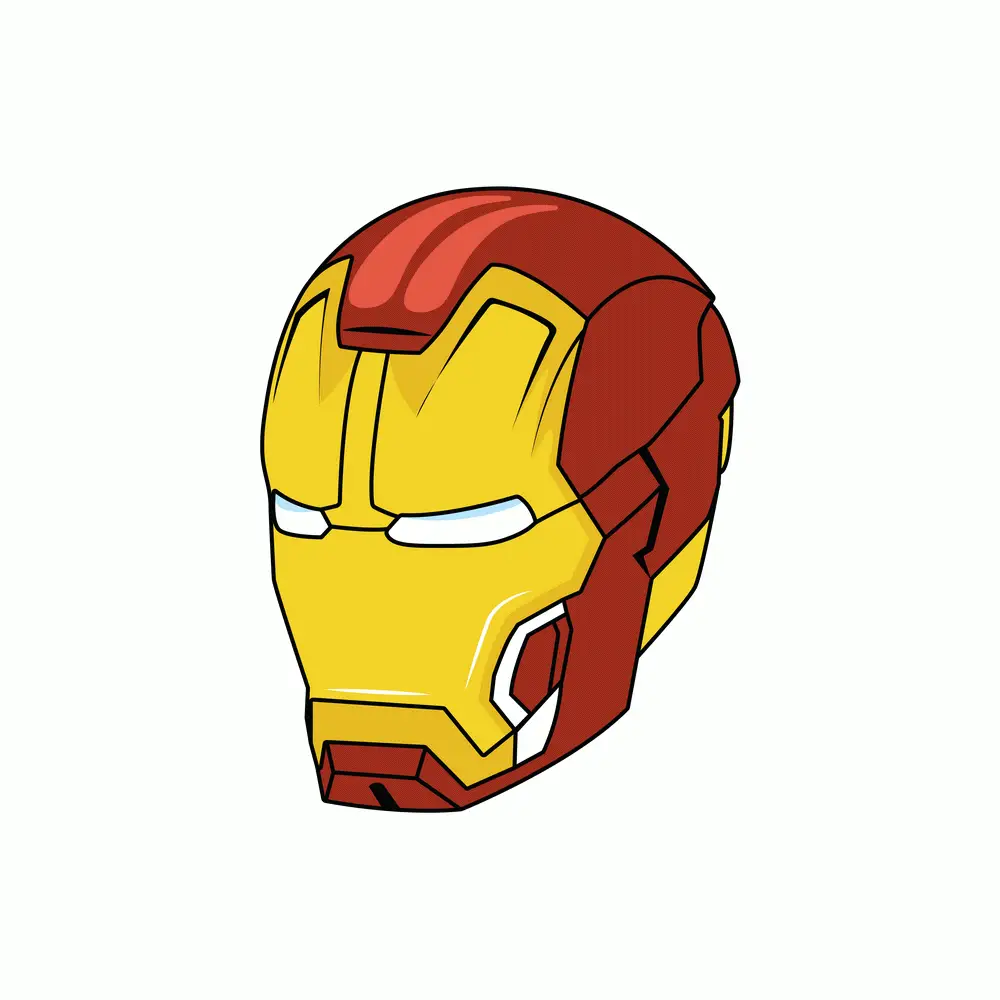 How to Draw The Iron Man Helmet Step by Step Step  10