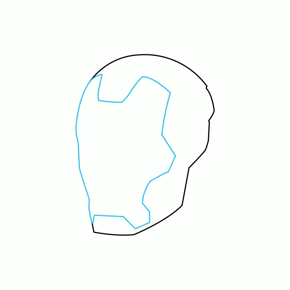 How to Draw The Iron Man Helmet Step by Step Step  2