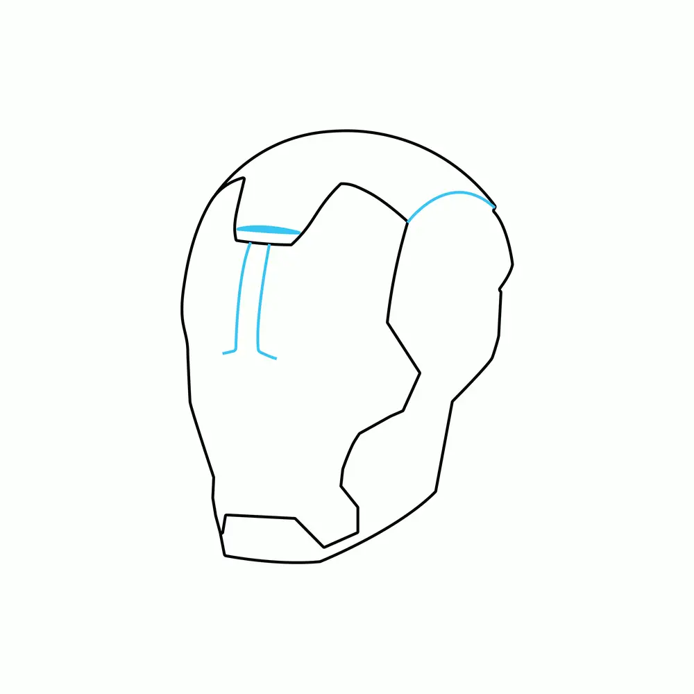 How to Draw The Iron Man Helmet Step by Step Step  3
