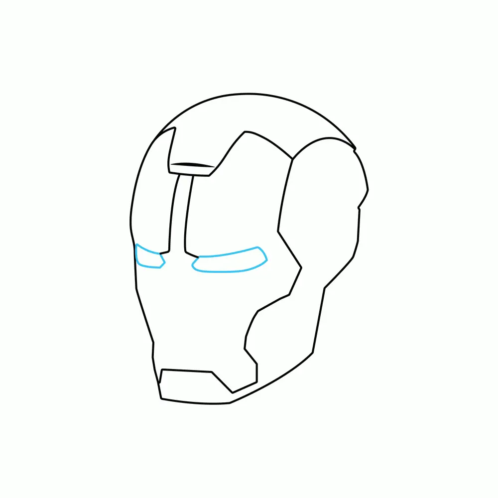 How to Draw The Iron Man Helmet Step by Step Step  4