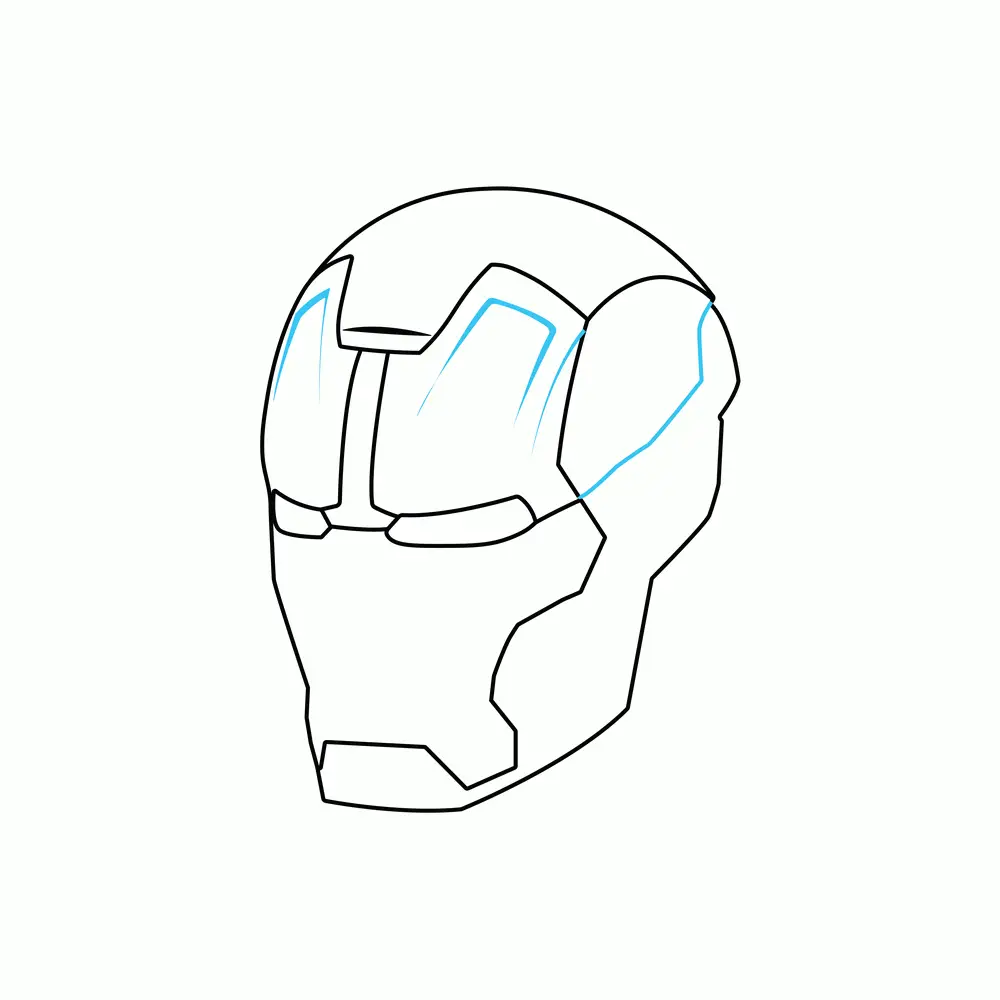 How to Draw The Iron Man Helmet Step by Step Step  5