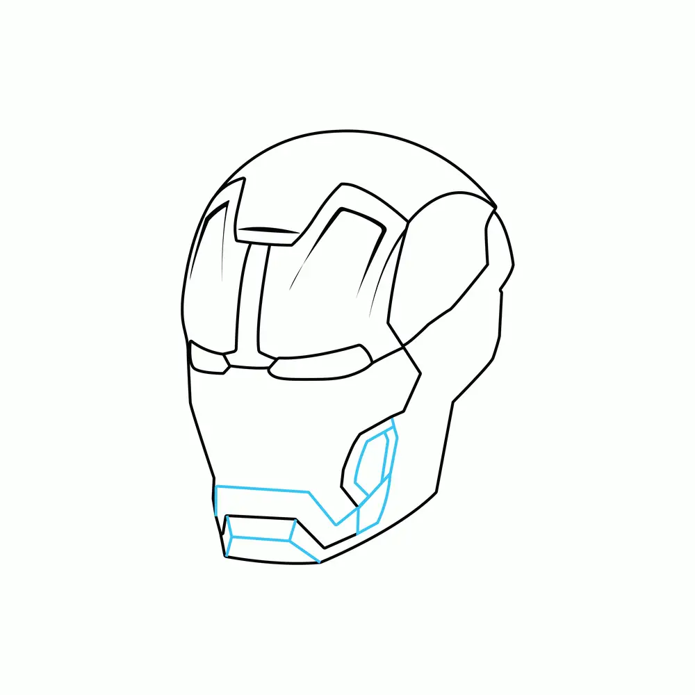 How to Draw The Iron Man Helmet Step by Step Step  6