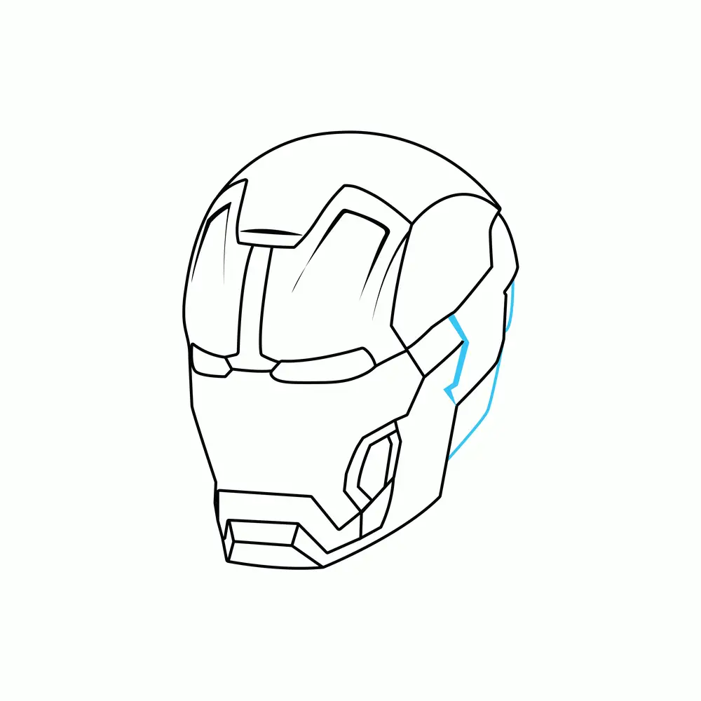 How to Draw The Iron Man Helmet Step by Step Step  7