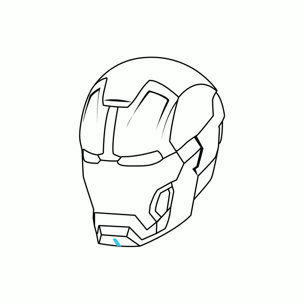 How to Draw The Iron Man Helmet Step by Step Step  8