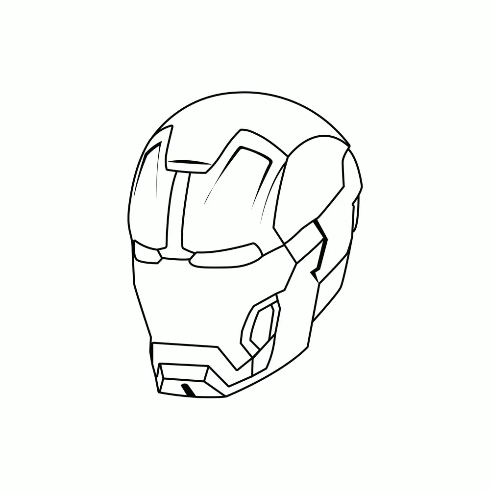 How to Draw The Iron Man Helmet Step by Step Step  9