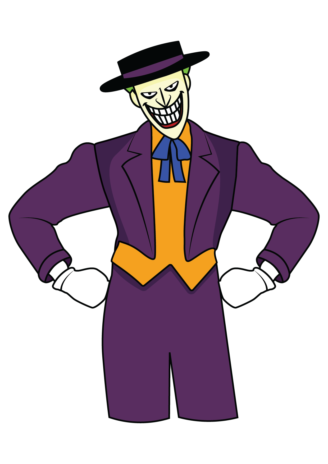 How to Draw The Joker Cartoon Step by Step Printable