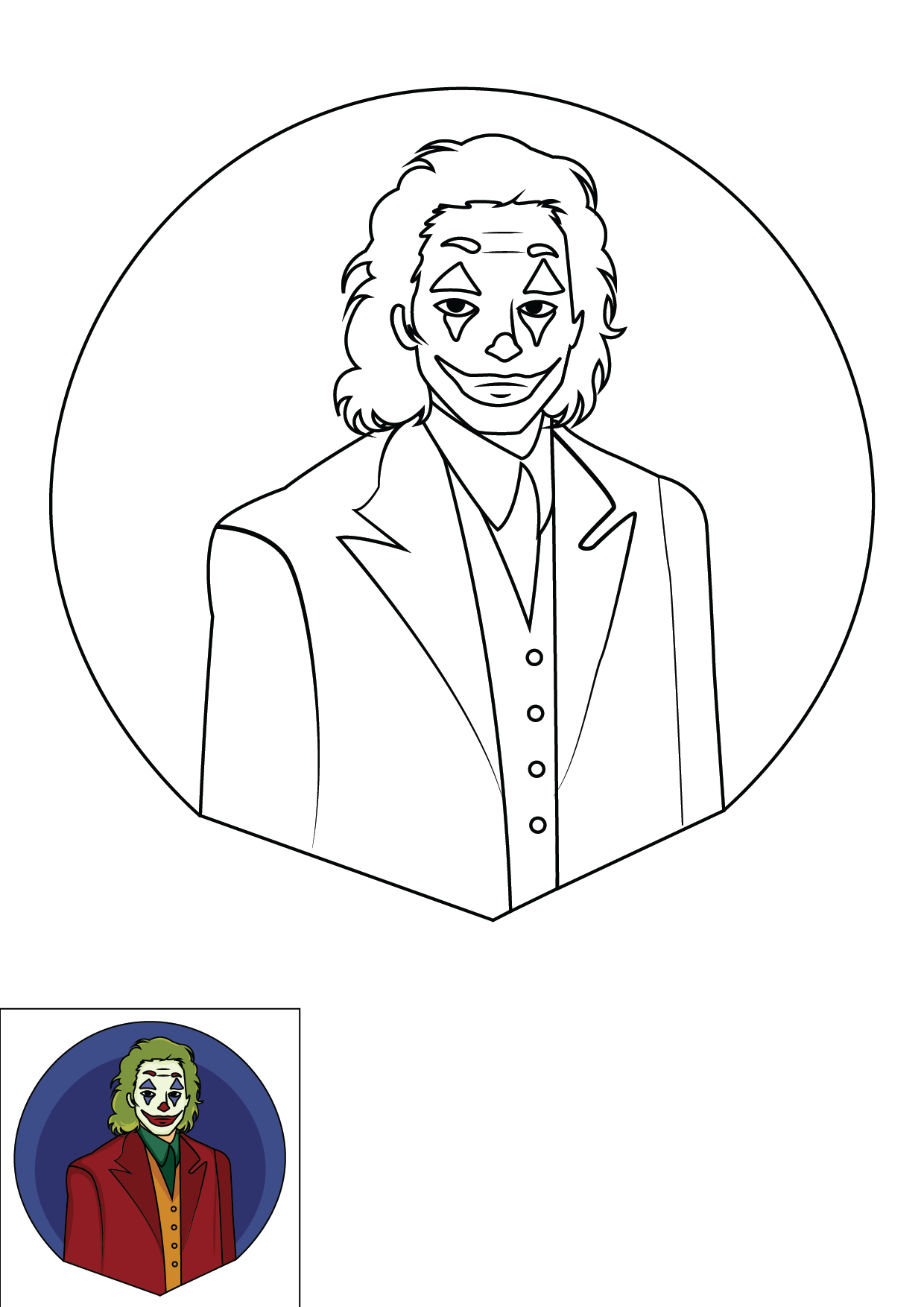 How to Draw The Joker Step by Step Printable Color