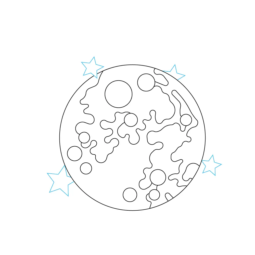 How to Draw The Moon And Stars Step by Step Step  6