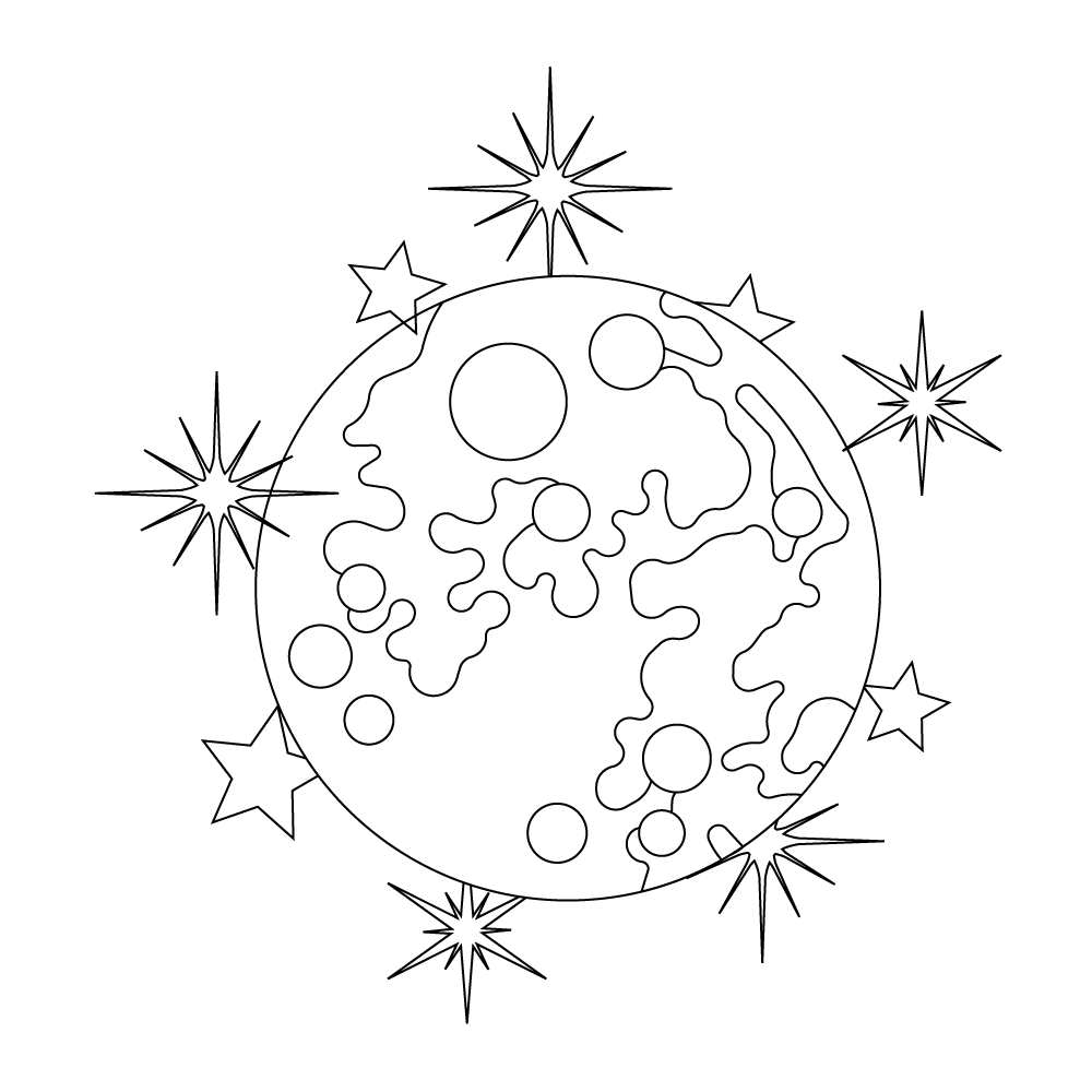How to Draw The Moon And Stars Step by Step Step  9