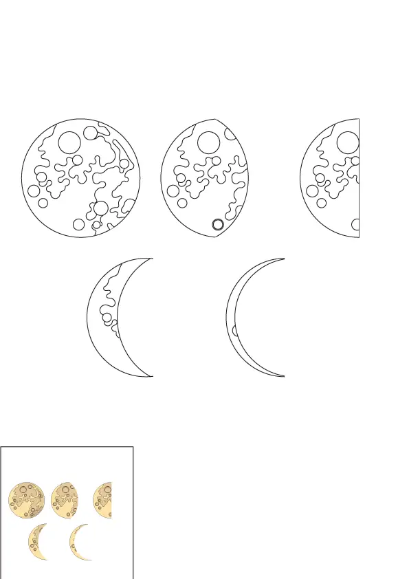 How to Draw The Moon Phases Step by Step Printable Color