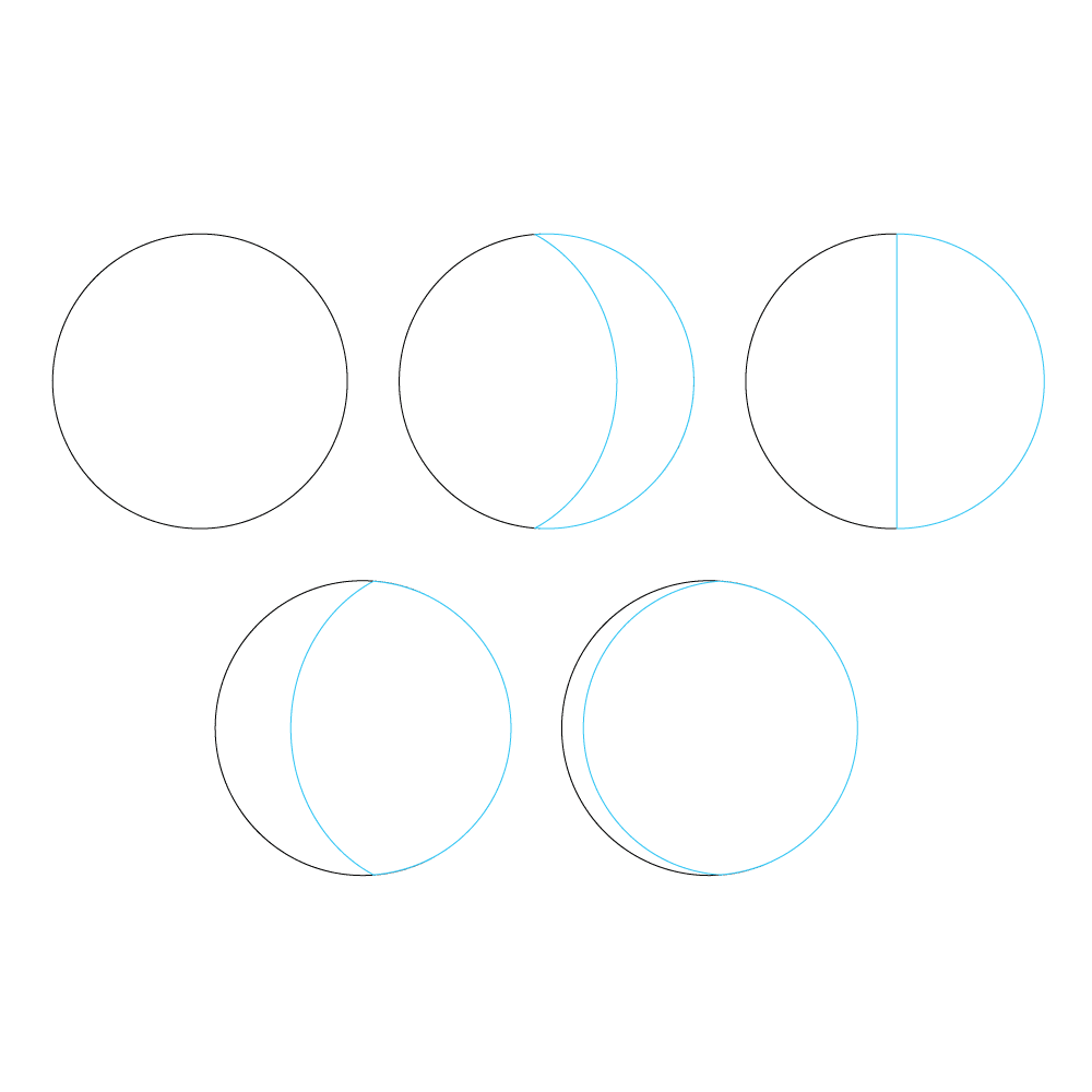 How to Draw The Moon Phases Step by Step Step  2