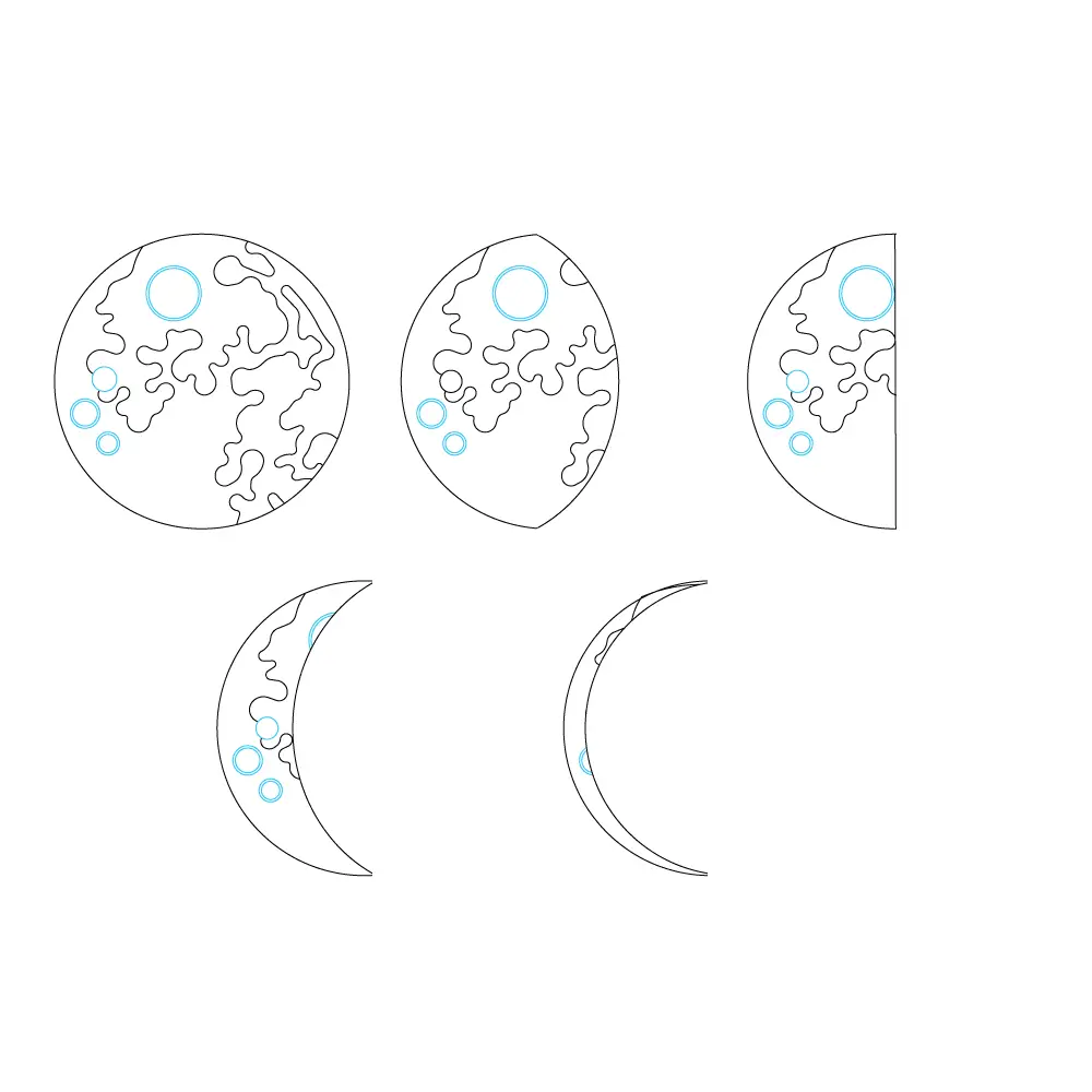 How to Draw The Moon Phases Step by Step Step  7