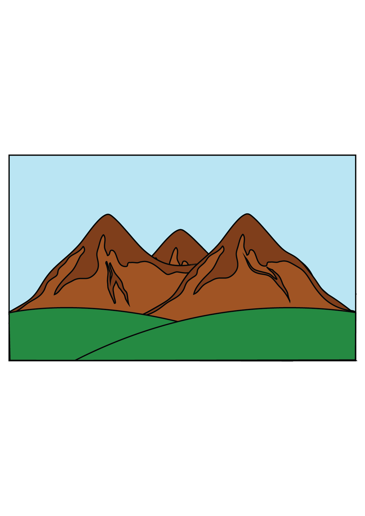 How to Draw The Mountains Step by Step Printable