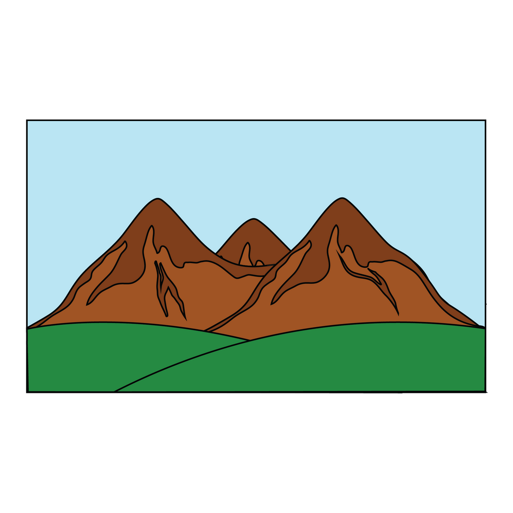 How to Draw The Mountains Step by Step Step  10