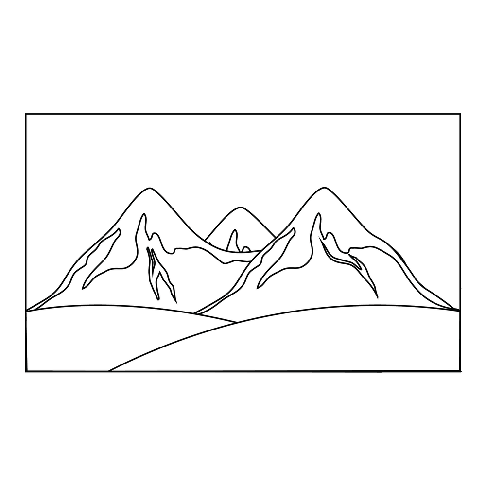 How to Draw The Mountains Step by Step Step  9
