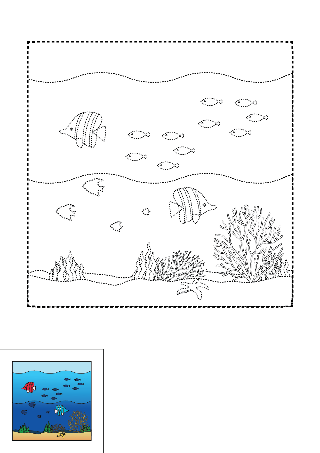 How to Draw The Ocean Step by Step Printable Dotted