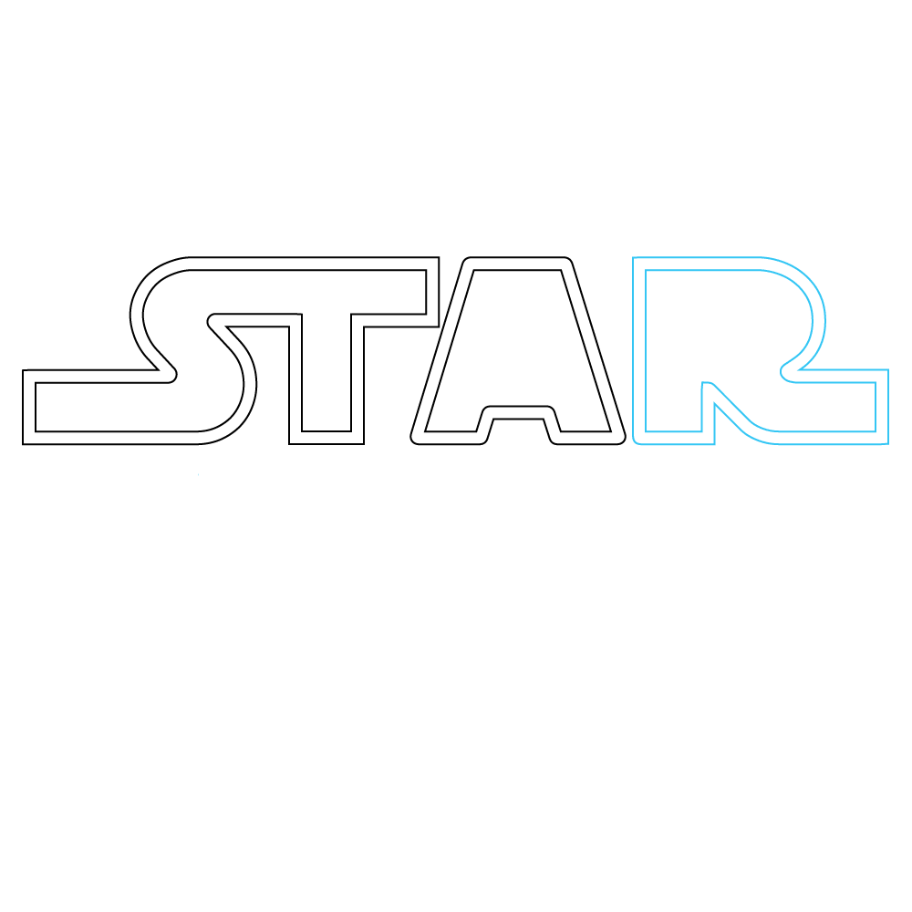 How to Draw The Star Wars Logo Step by Step Step  4
