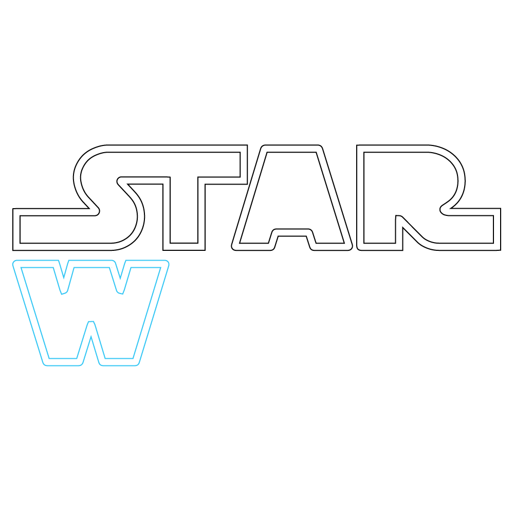 How to Draw The Star Wars Logo Step by Step Step  5