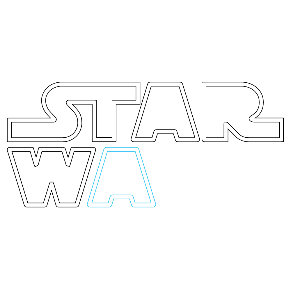 How to Draw The Star Wars Logo Step by Step Step  6